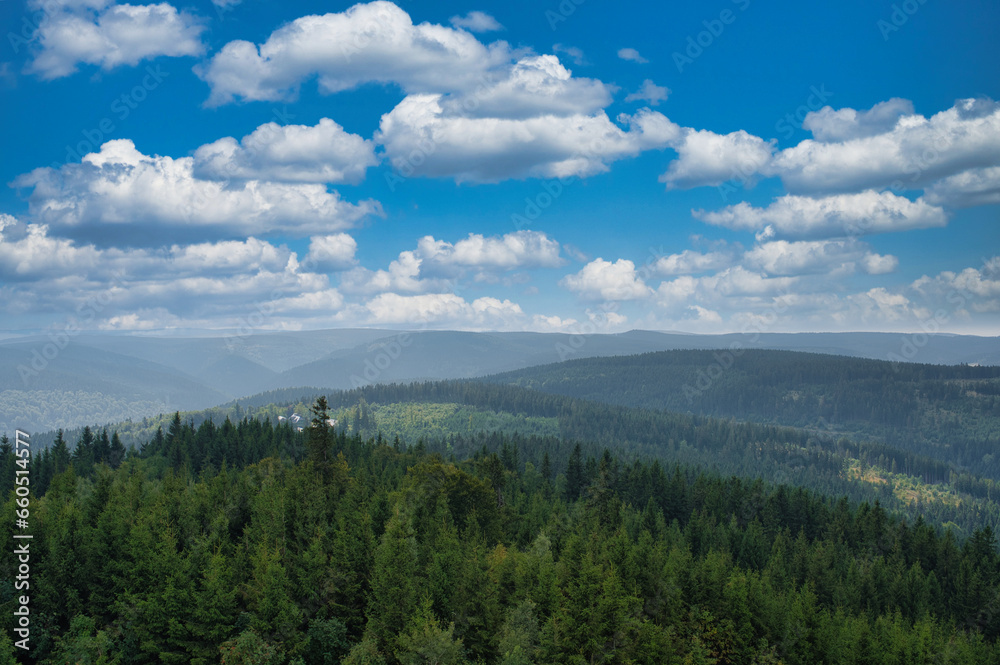 Aussicht über den Thüringer Wald in Deutschland
