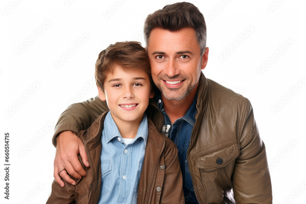 Father and his boy share a moment of closeness and affection Father and his boy share a moment of closeness and affection