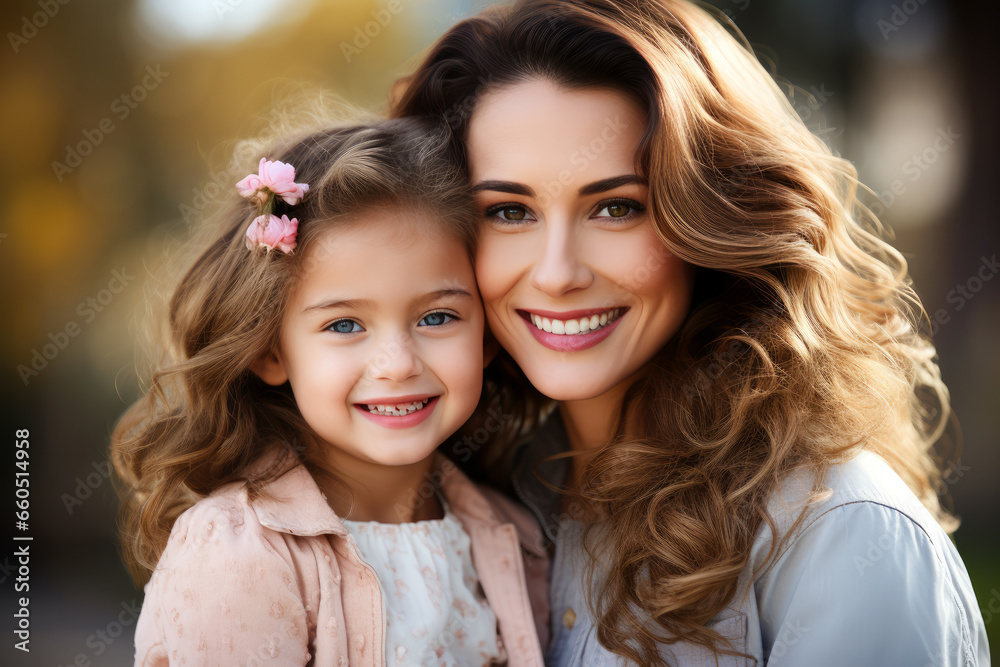 Heartwarming portrait of a mother and his daughter Heartwarming portrait of a mother and his daughter