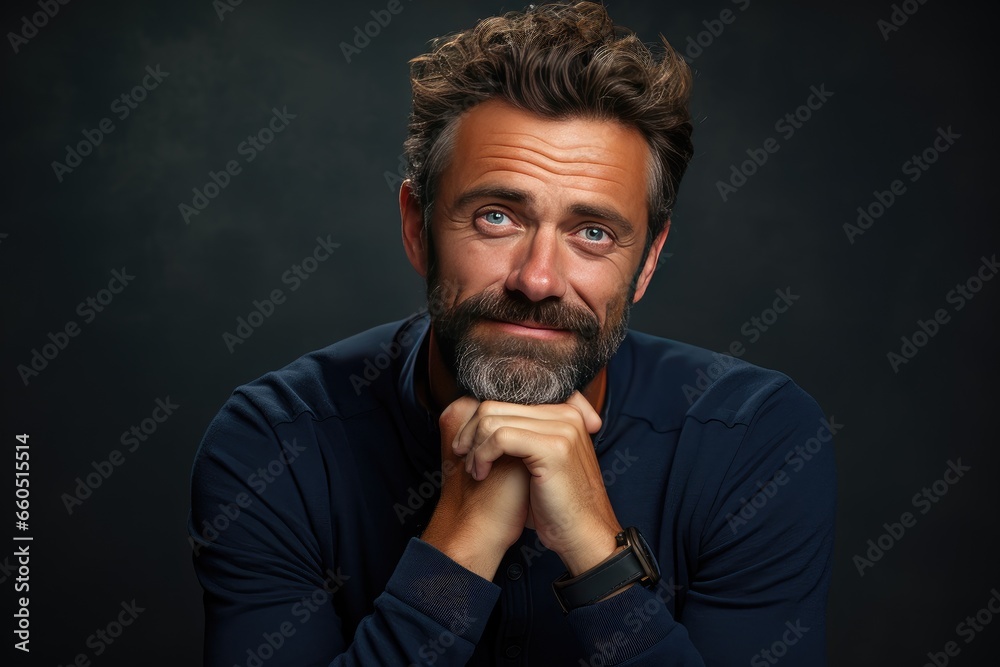 Portrait of a young man in a studio on a blue background. Portrait of a young man in a studio on a blue background.