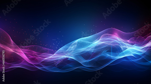 network communications background with flowing waves