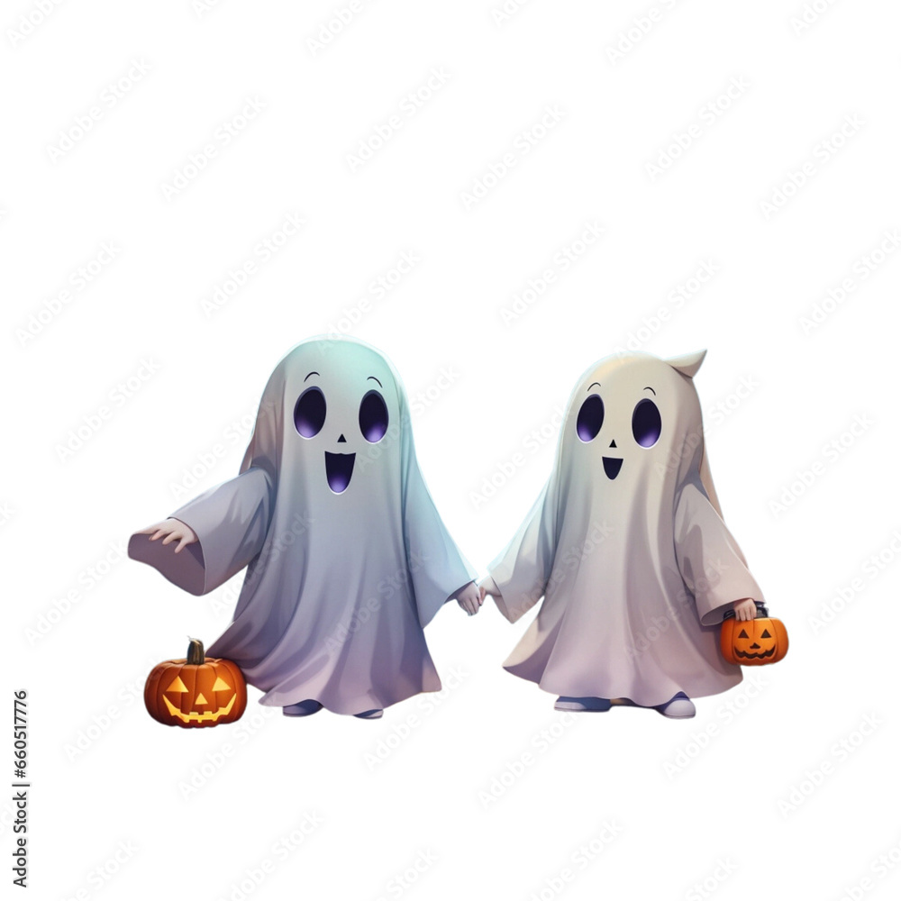 Obraz premium cute halloween ghosts