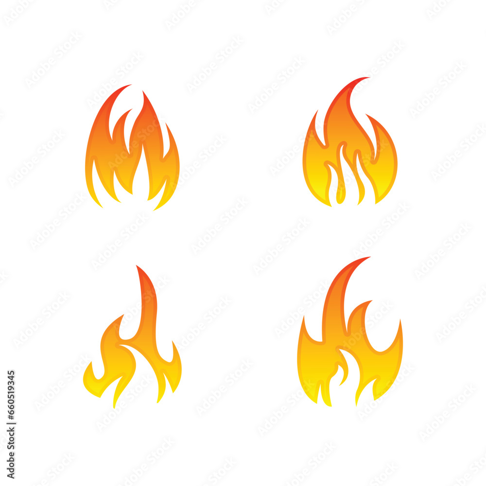Vector set of fire and flame icons Vector set of fire and flame icons
