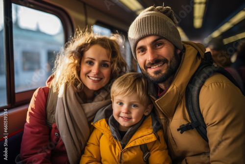 Families with kids enjoying train travel 