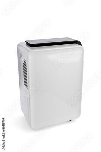 White dehumidifier isolated on white background. Air dryer. photo