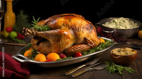 Wallpaper Mural roasted turkey with vegetables Torontodigital.ca