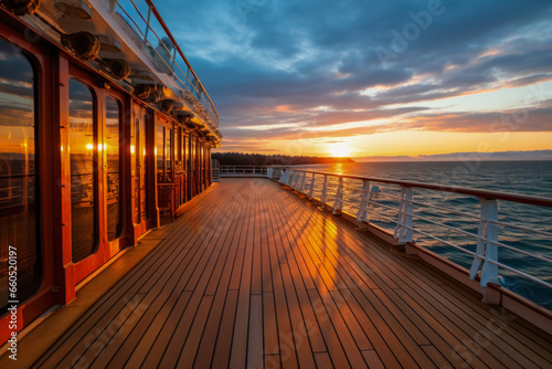 Cruise Ship Deck at Sunset  © fotogurmespb