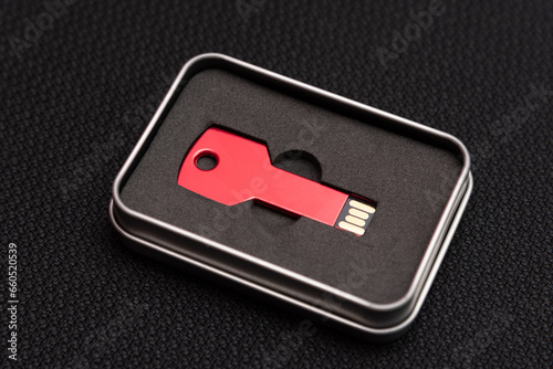 red usb on a box photo