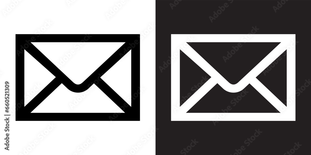 Message icon vector. Envelope icon sign symbol in trendy flat style. Email vector icon illustration isolated on white and black background Message icon vector. Envelope icon sign symbol in trendy flat style. Email vector icon illustration isolated on white and black background