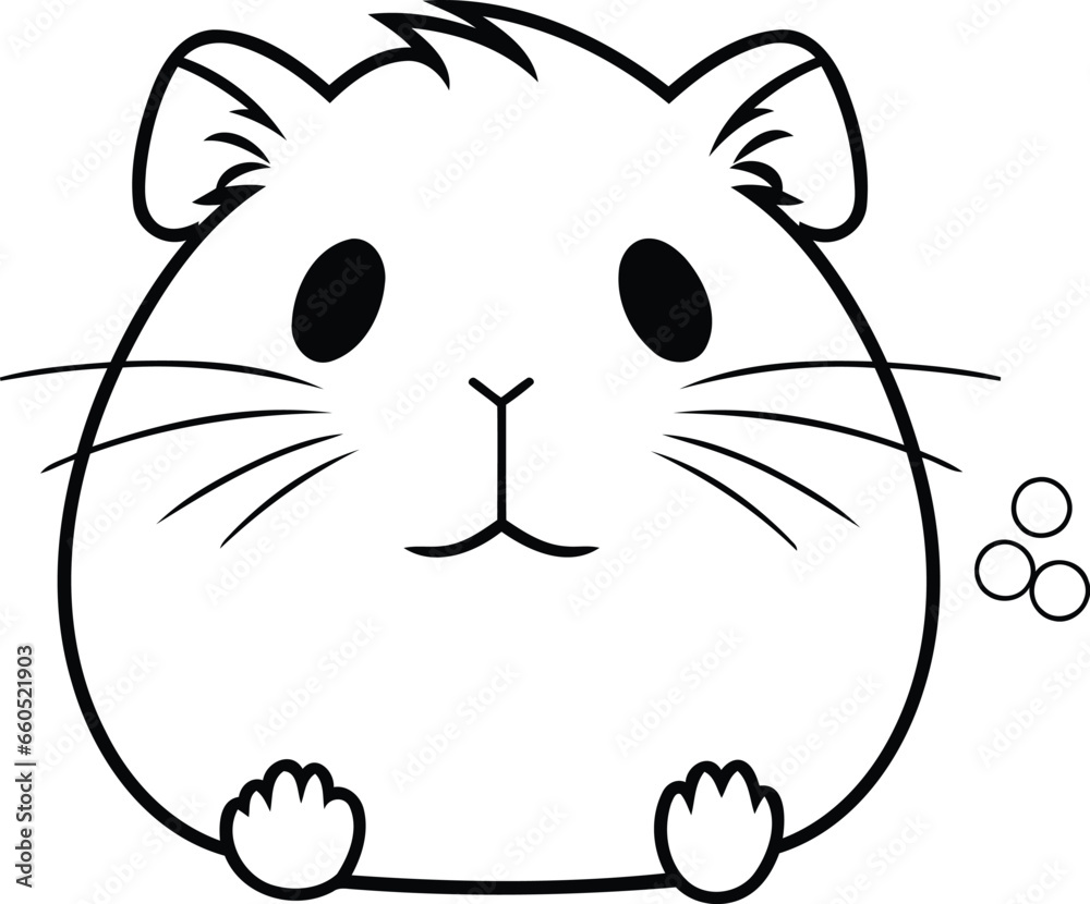 Cute hamster cartoon. Vector illustration of a hamster.