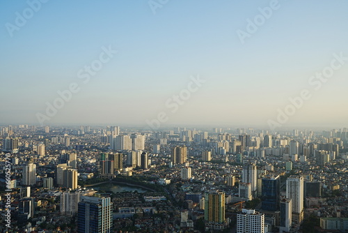 Aerial View of Hanoi City from Top of Hanoi, Rooftop Bar, at Lotte Hotel Hanoi in Vietnam - ベトナム ハノイ 全景