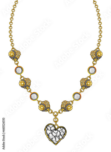 Wallpaper Mural Jewelry design modern art heart necklace hand drawing and painting on paper. Torontodigital.ca