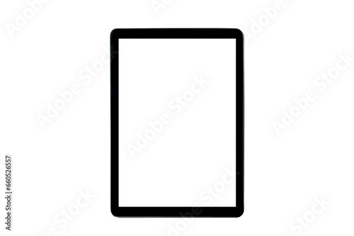 Black tablet, isolated on white background, Digital tablet computer with isolated screen.