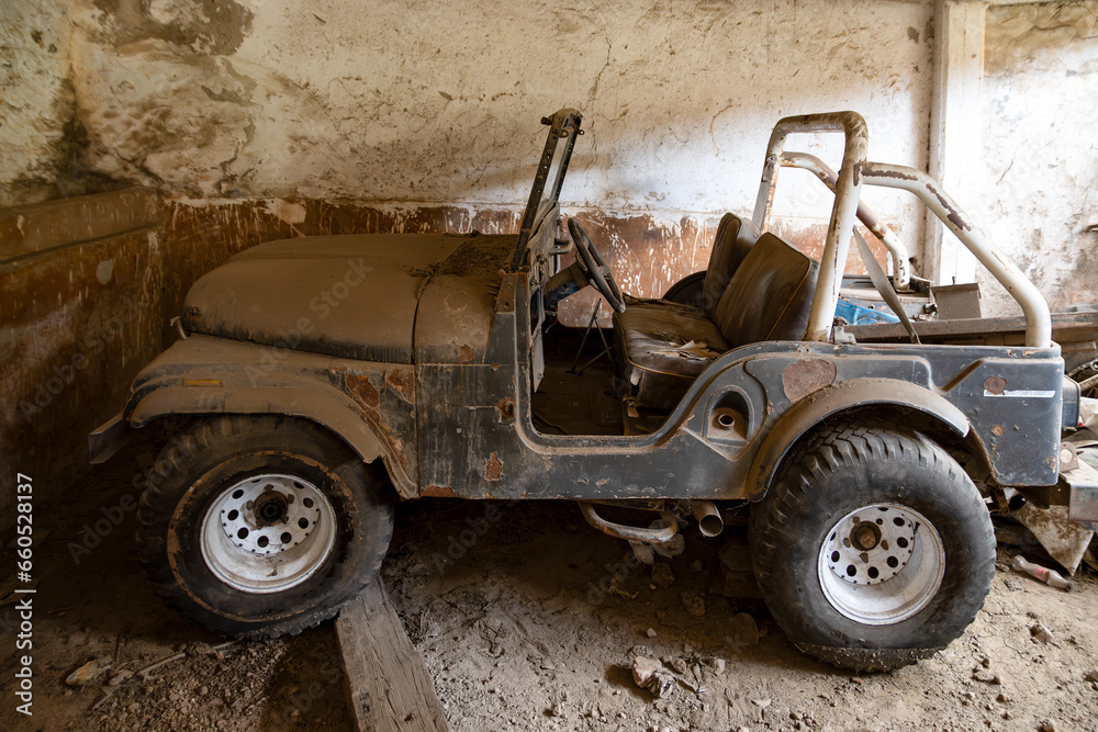Old abandoned 4x4 jeep. Old abandoned 4x4 jeep.