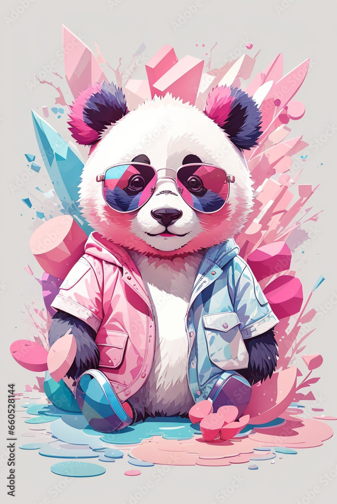 Obraz premium Panda bear with sunglasses