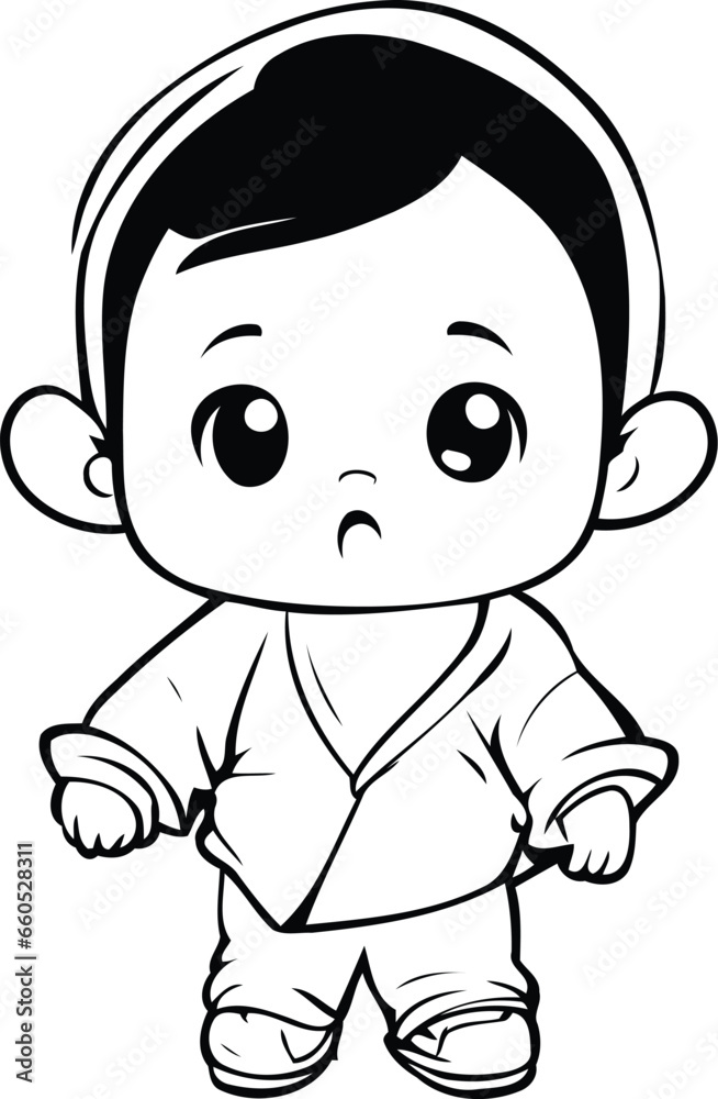 cute little baby boy with t shirt cartoon vector illustration graphic design