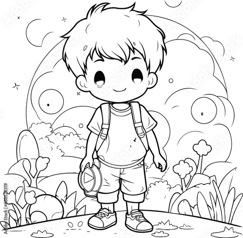 Boy cartoon design. Kid childhood little people lifestyle and person theme Vector illustration