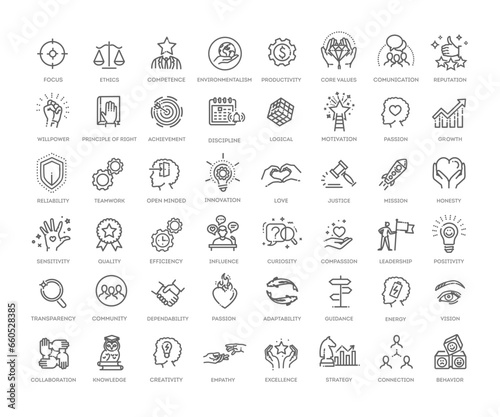 Core values line icons