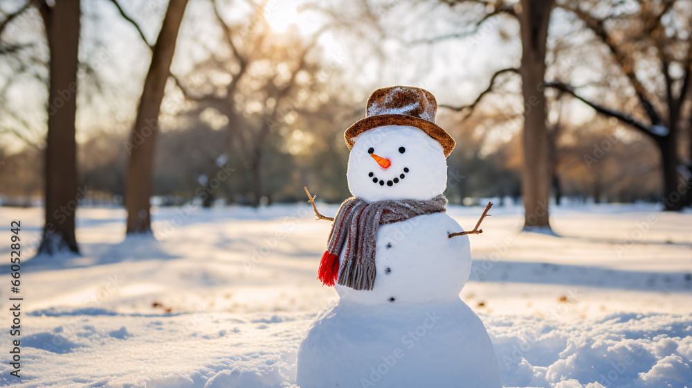 Obraz premium Snowman in the park.