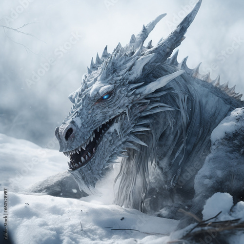 A fearsome ice dragon that lives in cold regions. © Gun