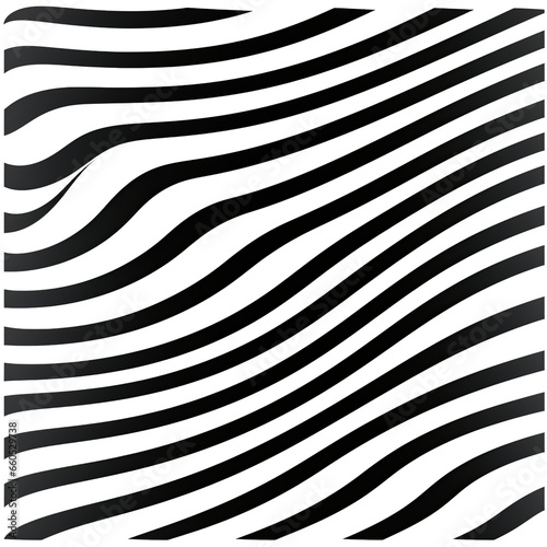 Abstract Black Zebra stripes pattern isolated on transparent background cutout PNG © Mei Chen