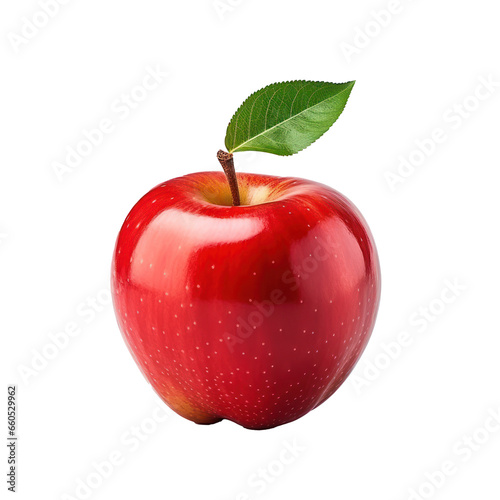 Red apple isolated on white transparent background, PNG