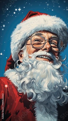 Santa claus with red beard.