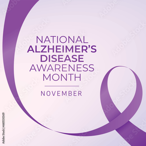 National Alzheimers Disease Awareness Month design template good for celebration usage. purple ribbon design template. alzheimer design template. vector eps 10.