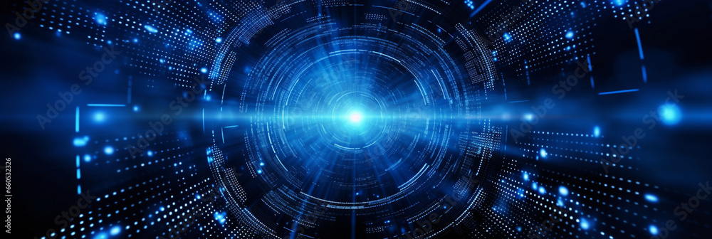 Abstract Background futuristic technology dark blue background, Data transfer concept
