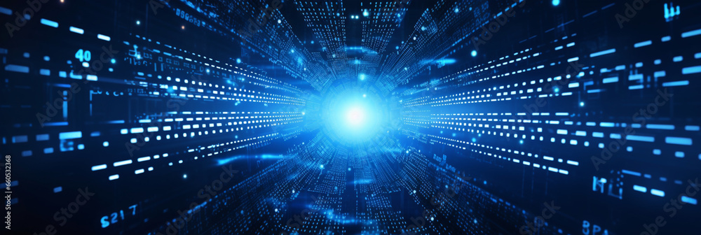 Fototapeta premium Abstract Background futuristic technology dark blue background, Data transfer concept