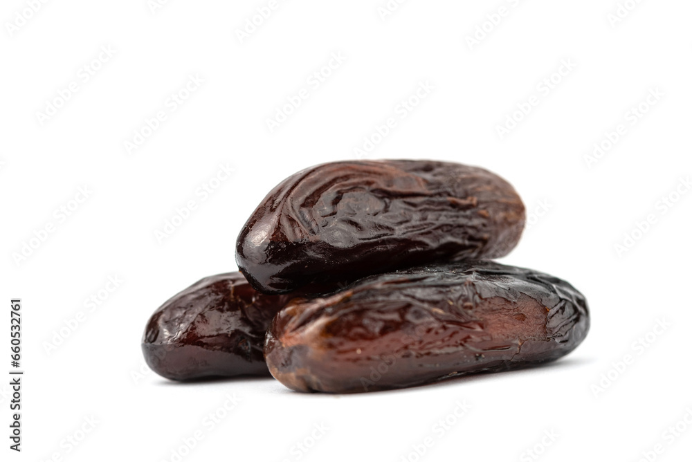 Fresh dried dates nuts isolated on the white background Fresh dried dates nuts isolated on the white background