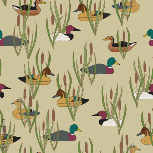 These Vintage Duck Decoys Will Make a Hunter or Outdoors Person Happy Using or Wearing These Seamless Vector Repeat Pattern Design.