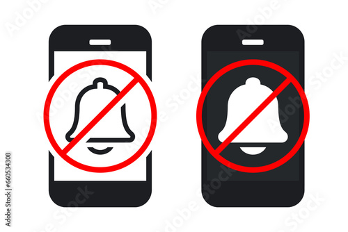 Mobile phone bell blocked. Illustration vector