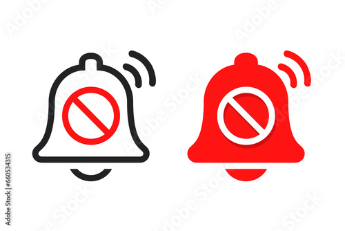 Bell ring blocked. Illustration vector