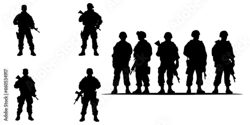 War Veterans Soldiers’ Army Silhouettes: A Vector Set Collection - Vector, Transparent Background, PNG