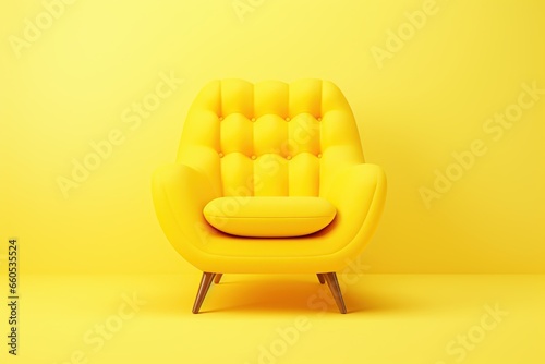 Yellow armchair on a yellow background photo