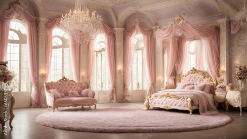 "Envisioning Royal Splendor: A Princess's Dream Bedroom"
