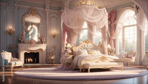 "Envisioning Royal Splendor: A Princess's Dream Bedroom"