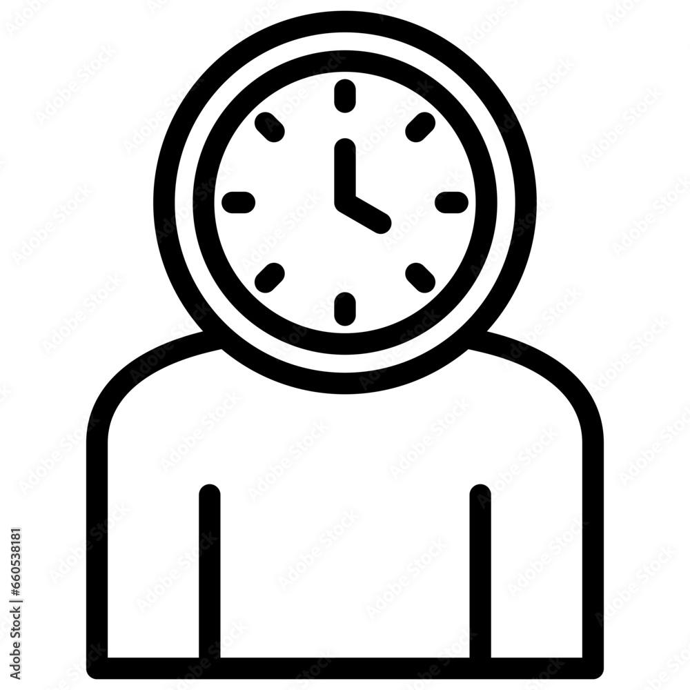Time Management Outline Icon Time Management Outline Icon