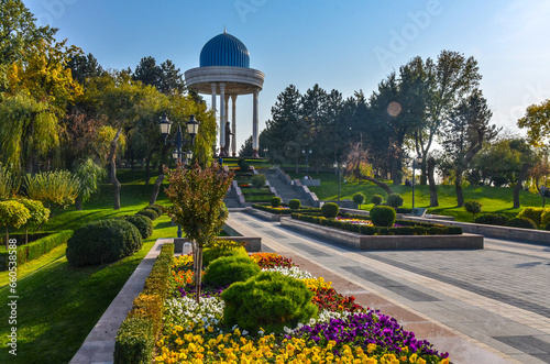 Alisher Navoi pavilion in National Park of Uzbekistan (Milliy Bog) in Tashkent photo