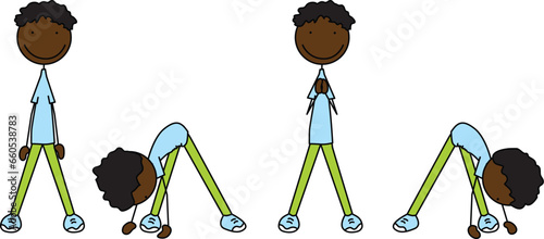 Happy kid exercises standing slap clap