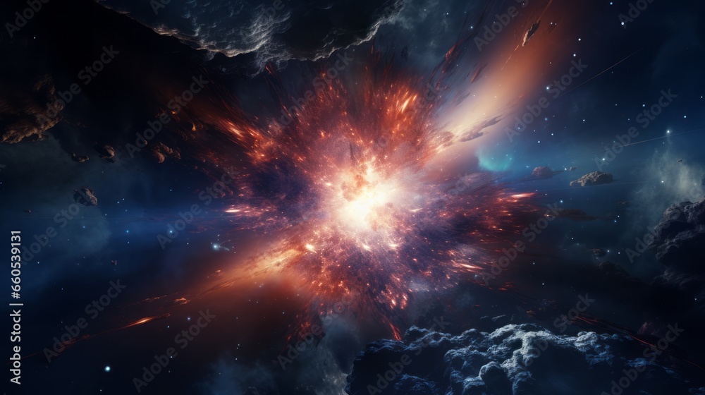 bright supernova explosion in space