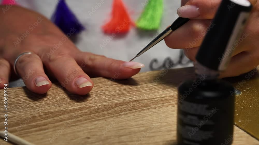 girl doing a manicure