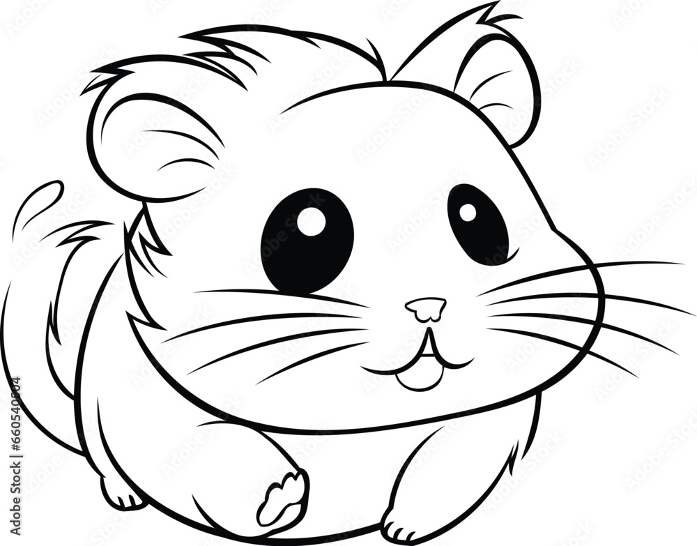 Illustration of a hamster on a white background. vector illustration