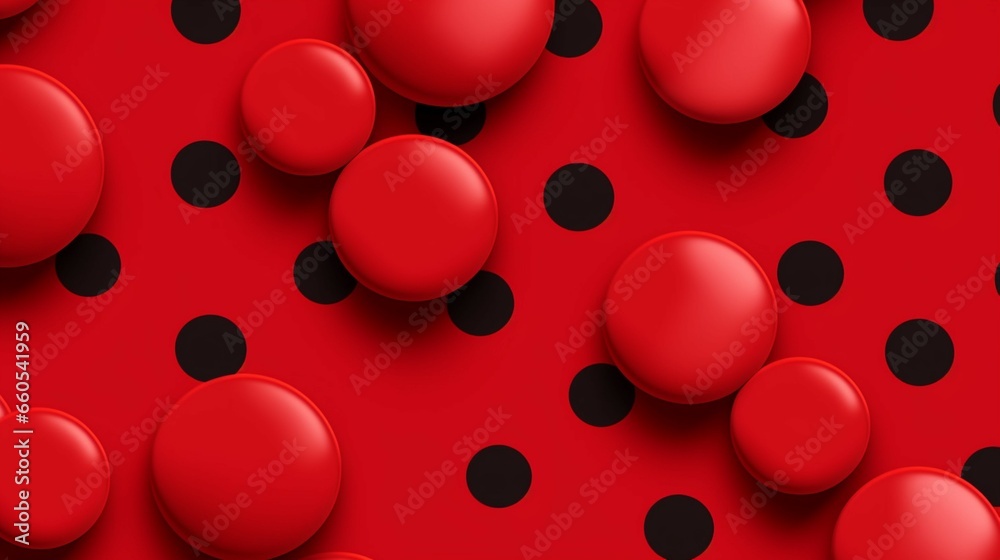 Seamless red polka dot pattern background.Generative AI Seamless red polka dot pattern background.Generative AI