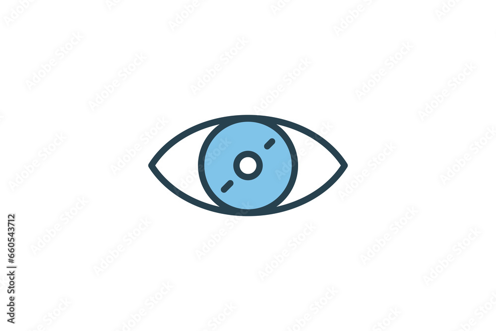 Eye Icon. Icon related to Identity. Suitable for web site design, app, UI, user interfaces. Flat line icon style. Simple vector design editable Eye Icon. Icon related to Identity. Suitable for web site design, app, UI, user interfaces. Flat line icon style. Simple vector design editable