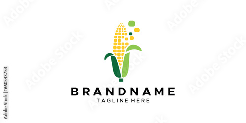 a digital corn themed graphic image, on a white background. graphic vector base.