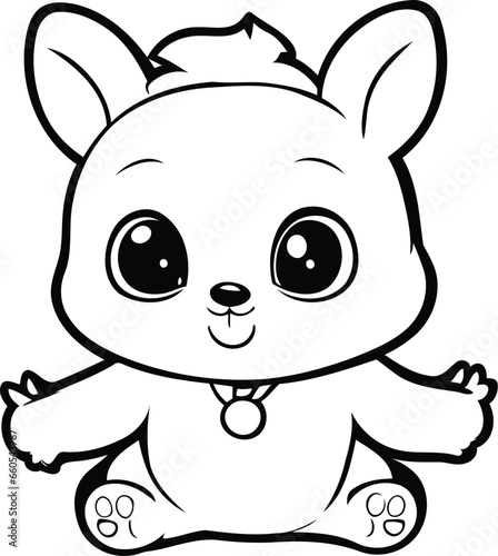 Cute cartoon baby hamster isolated on white background. Vector illustration.