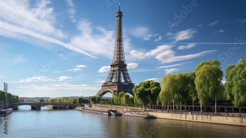 Eiffel tower in paris city at sunny day © Daisha
