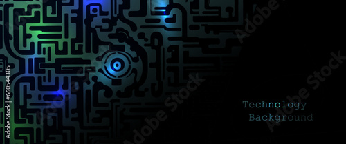 Technology background on a black